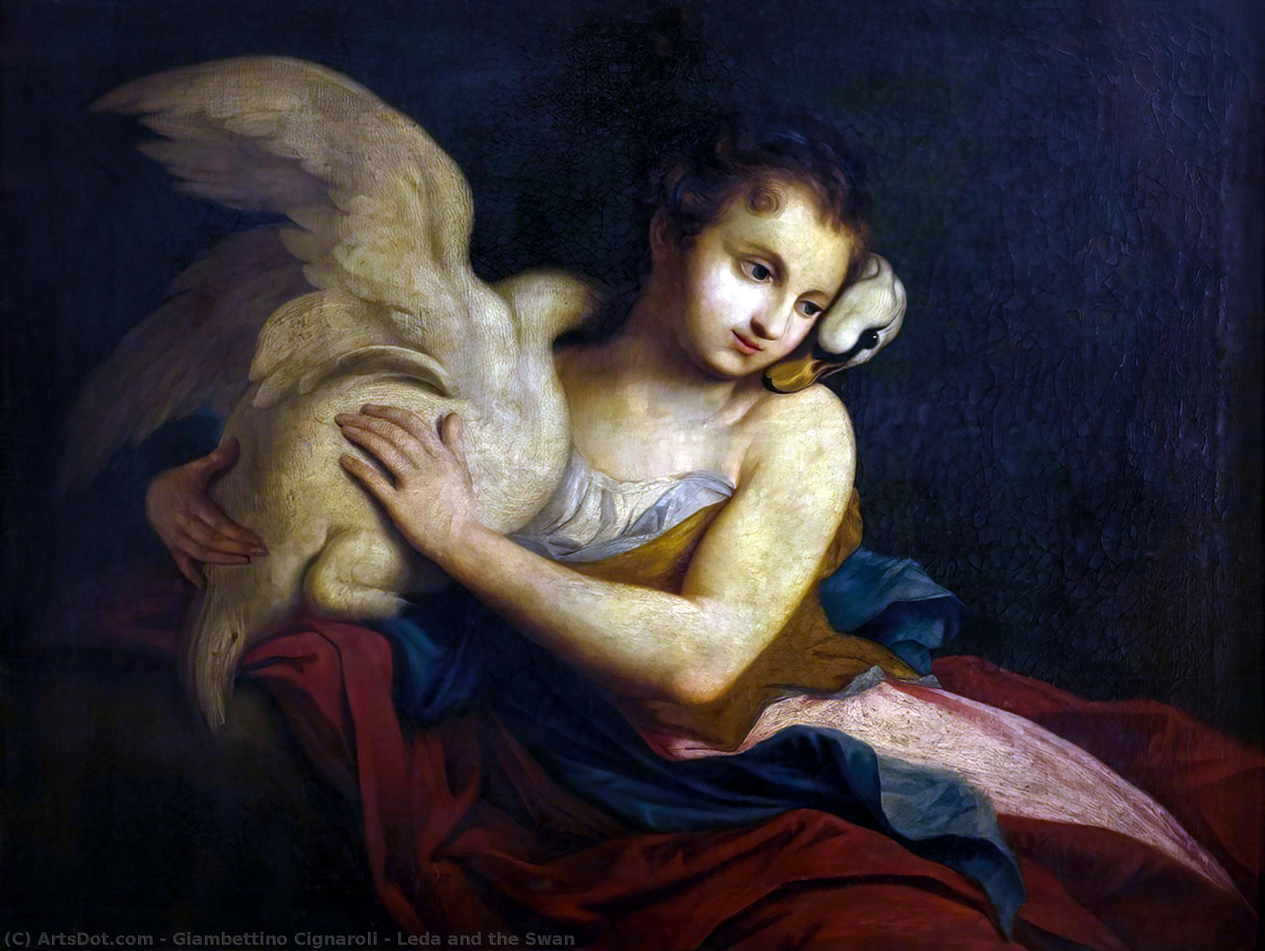 Wikioo.org – L'Encyclopédie des Beaux Arts - Peinture, Oeuvre de Giambettino Cignaroli - Léda et le cygne