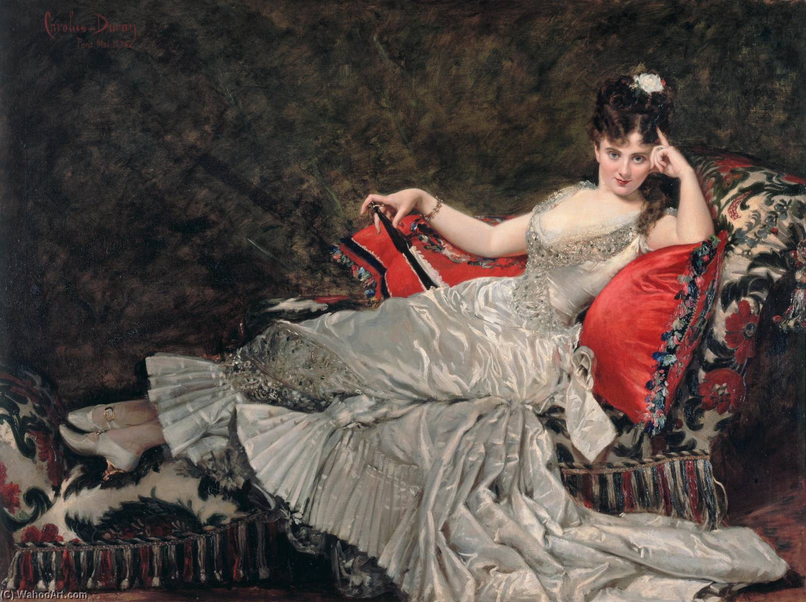 Wikioo.org – L'Encyclopédie des Beaux Arts - Peinture, Oeuvre de Carolus-Duran (Charles-Auguste-Emile Durand) - Portrait de mademoiselle de lancey