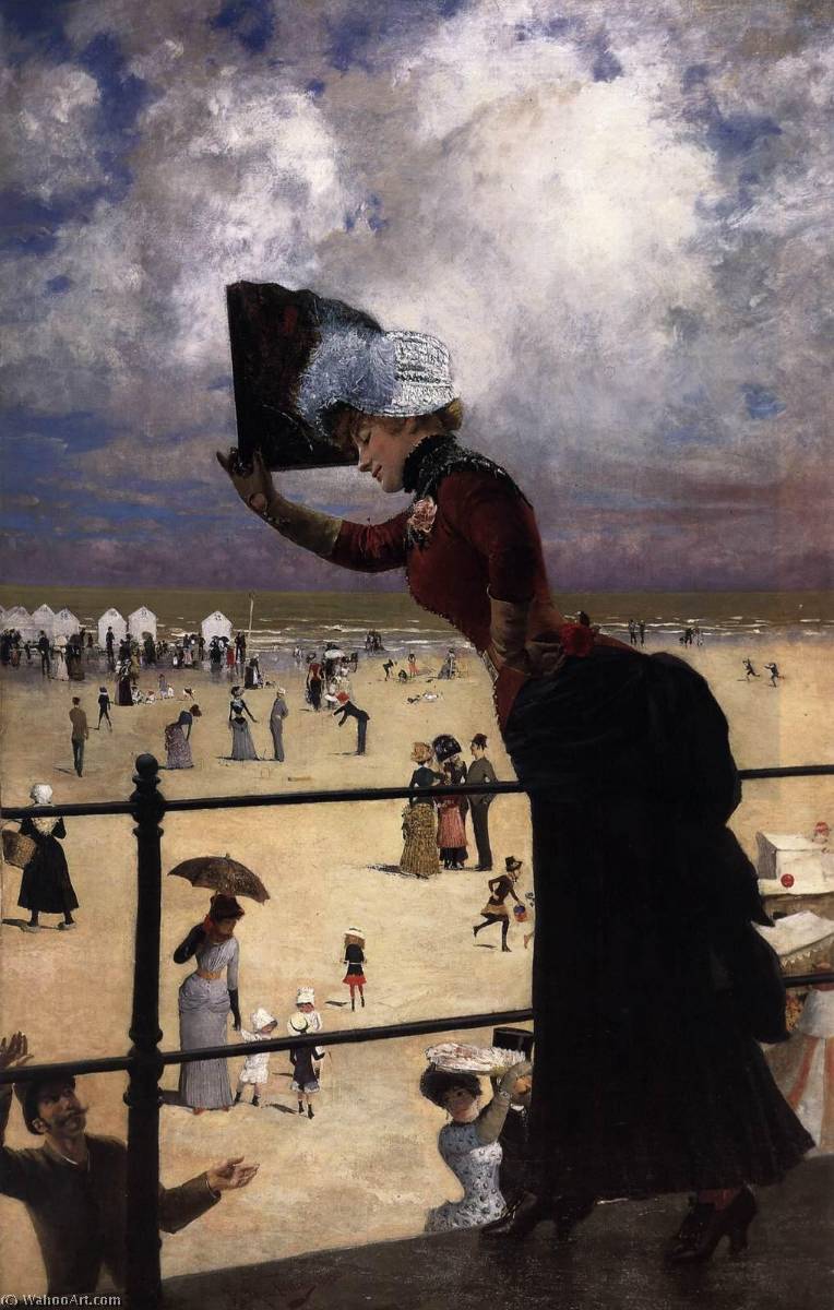 Wikioo.org - The Encyclopedia of Fine Arts - Painting, Artwork by Franz Skarbina - The Girl on the Boardwalk