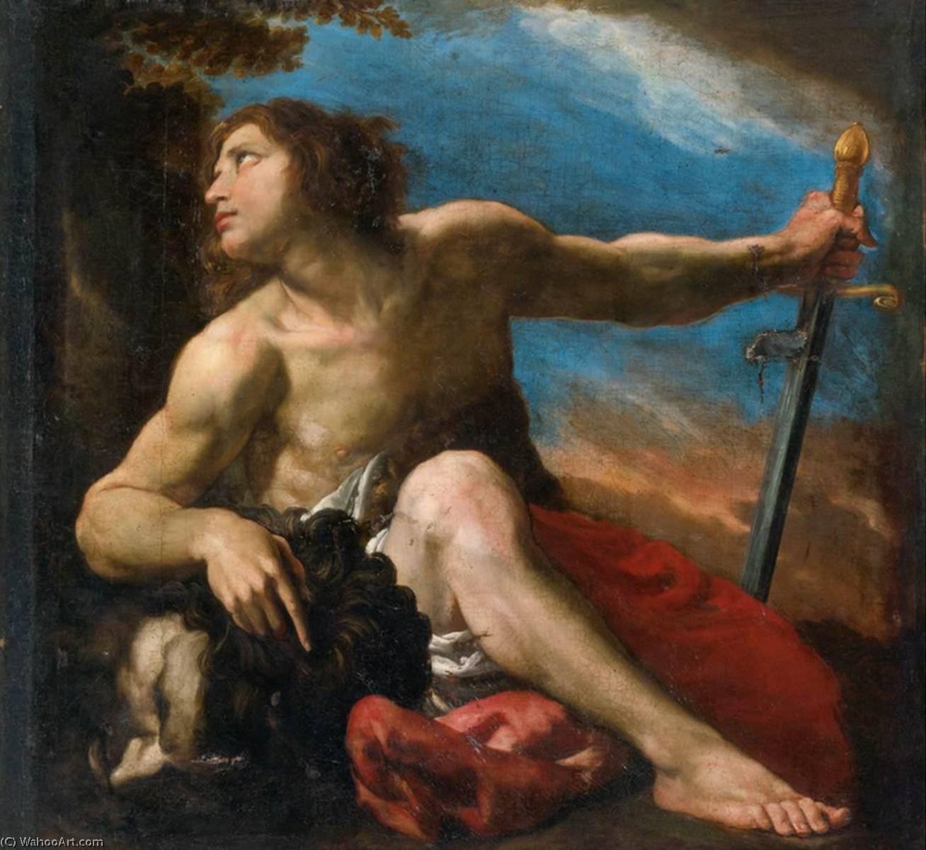 WikiOO.org - Encyclopedia of Fine Arts - Schilderen, Artwork Pier Francesco Mola - David with the Head of Goliath