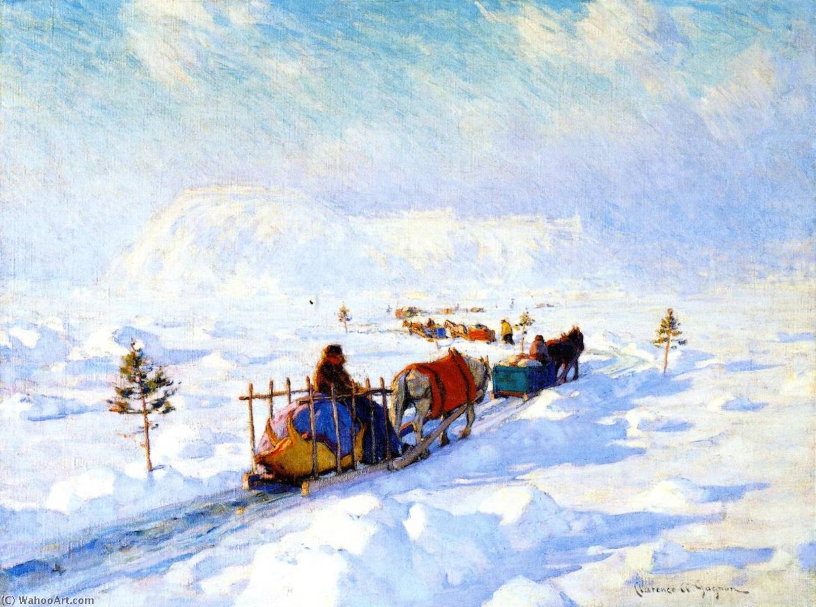Wikioo.org - The Encyclopedia of Fine Arts - Painting, Artwork by Clarence Alphonse Gagnon - The Ice Bridge, Quebec