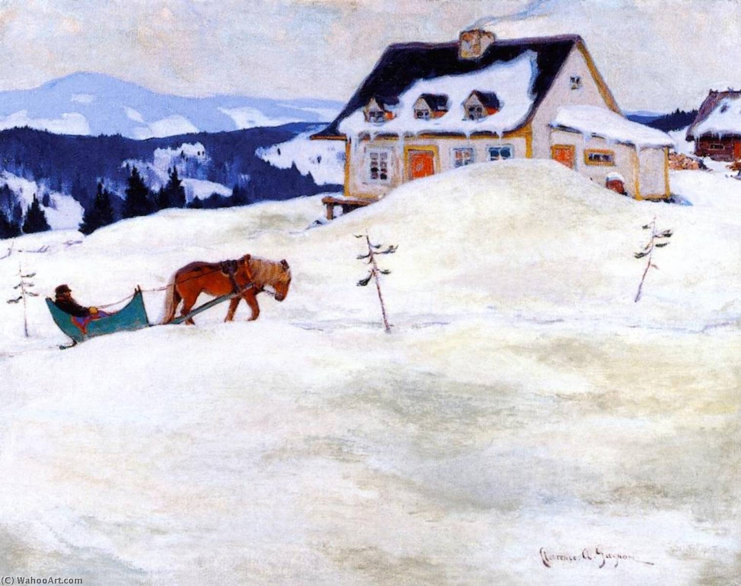 Wikioo.org - The Encyclopedia of Fine Arts - Painting, Artwork by Clarence Alphonse Gagnon - A Laurentian Homestead