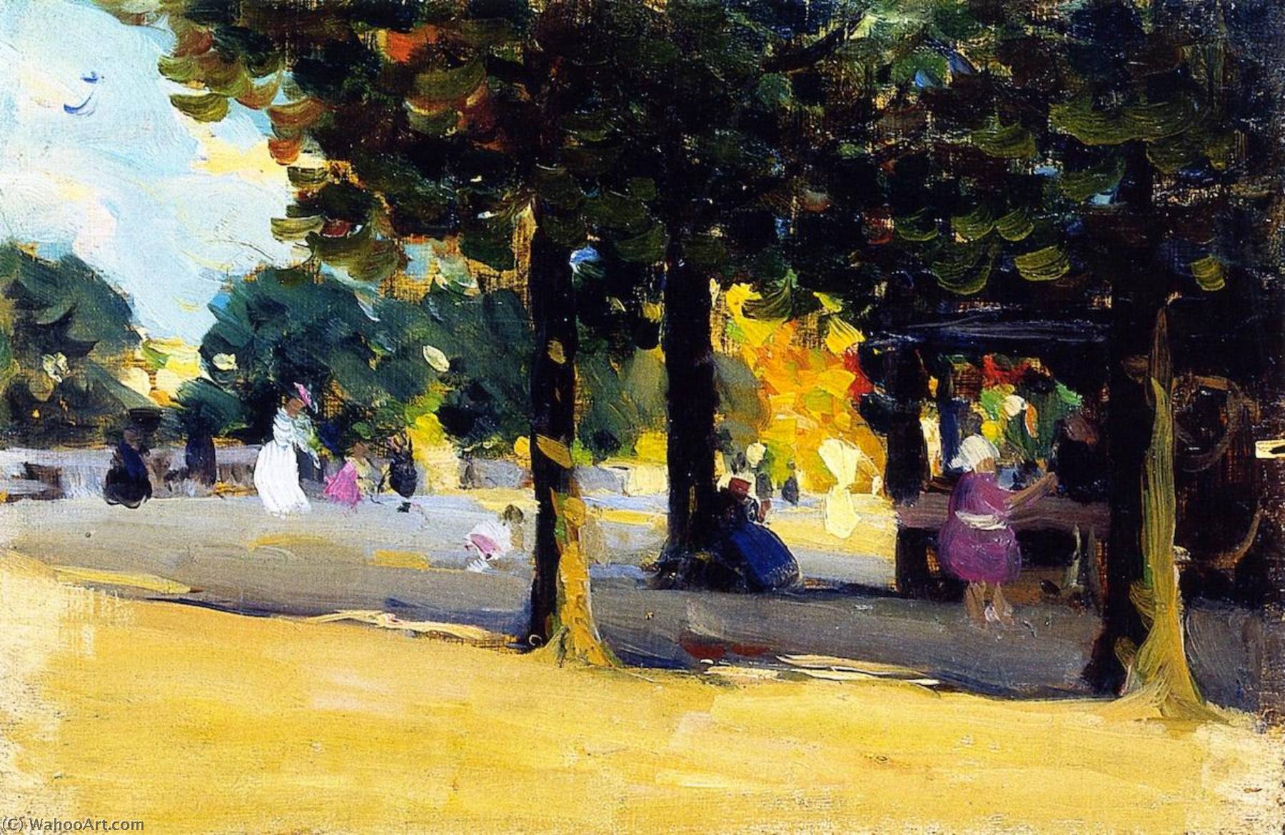 Wikioo.org - The Encyclopedia of Fine Arts - Painting, Artwork by Clarence Alphonse Gagnon - Luxembourg Gardens. Paris