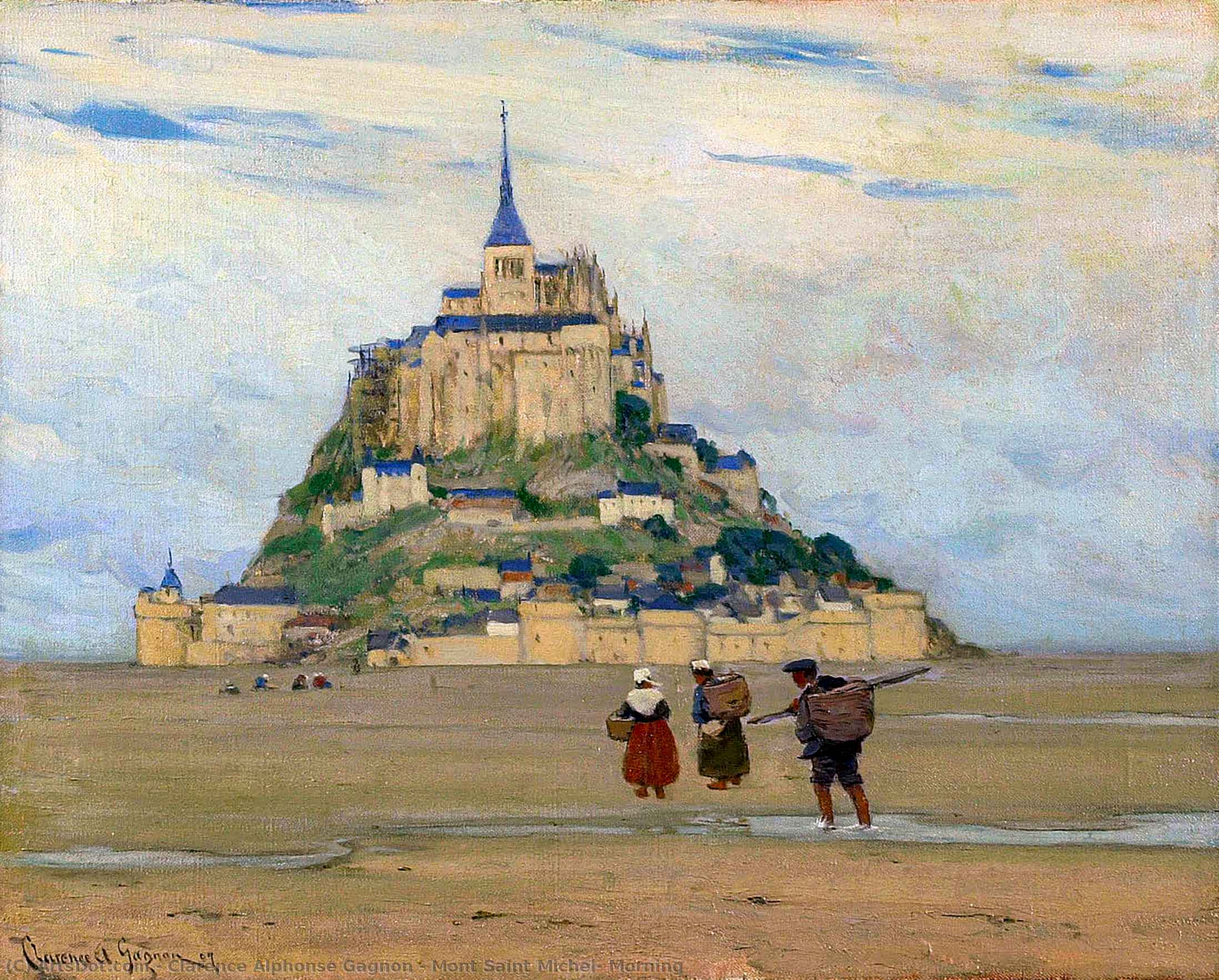 Wikioo.org - The Encyclopedia of Fine Arts - Painting, Artwork by Clarence Alphonse Gagnon - Mont Saint Michel, Morning