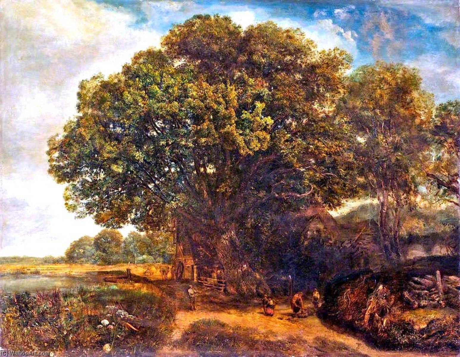Wikioo.org - The Encyclopedia of Fine Arts - Painting, Artwork by Henry Mark Anthony - Huge Oak that O'ershadows the Mill