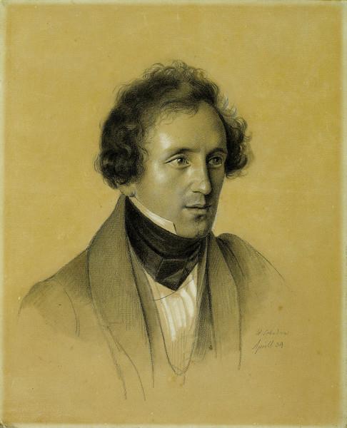 Wikioo.org - The Encyclopedia of Fine Arts - Painting, Artwork by Friedrich Wilhelm Schadow - Felix Mendelssohn Bartholdy