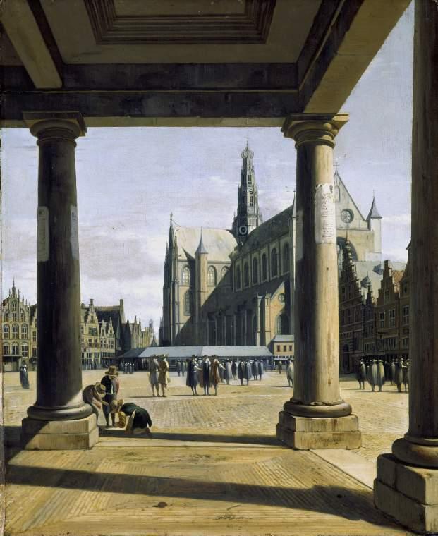 Wikioo.org - The Encyclopedia of Fine Arts - Painting, Artwork by Gerrit Adriaenszoon Berckheyde - The Groote Kerk at Haarlem