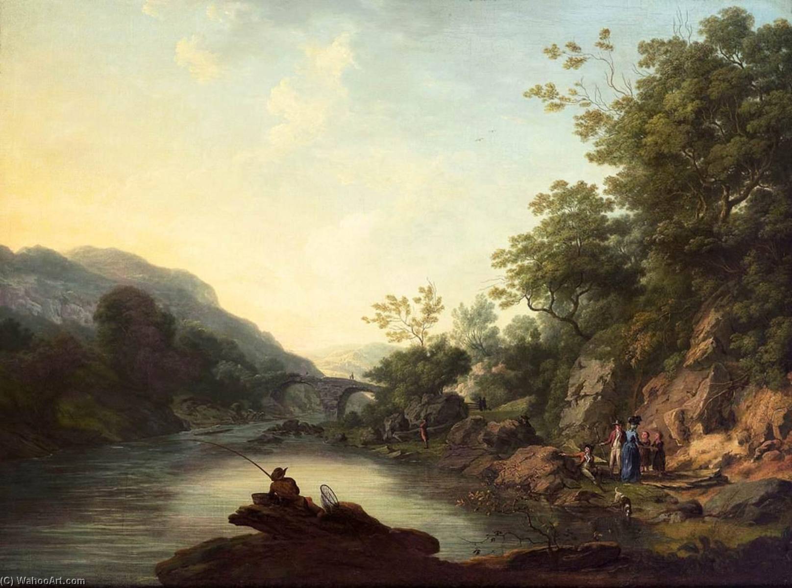 Wikioo.org – L'Enciclopedia delle Belle Arti - Pittura, Opere di William Ashford - una vista di Killarney con lestensione Passaggio a la parte superiore Lago