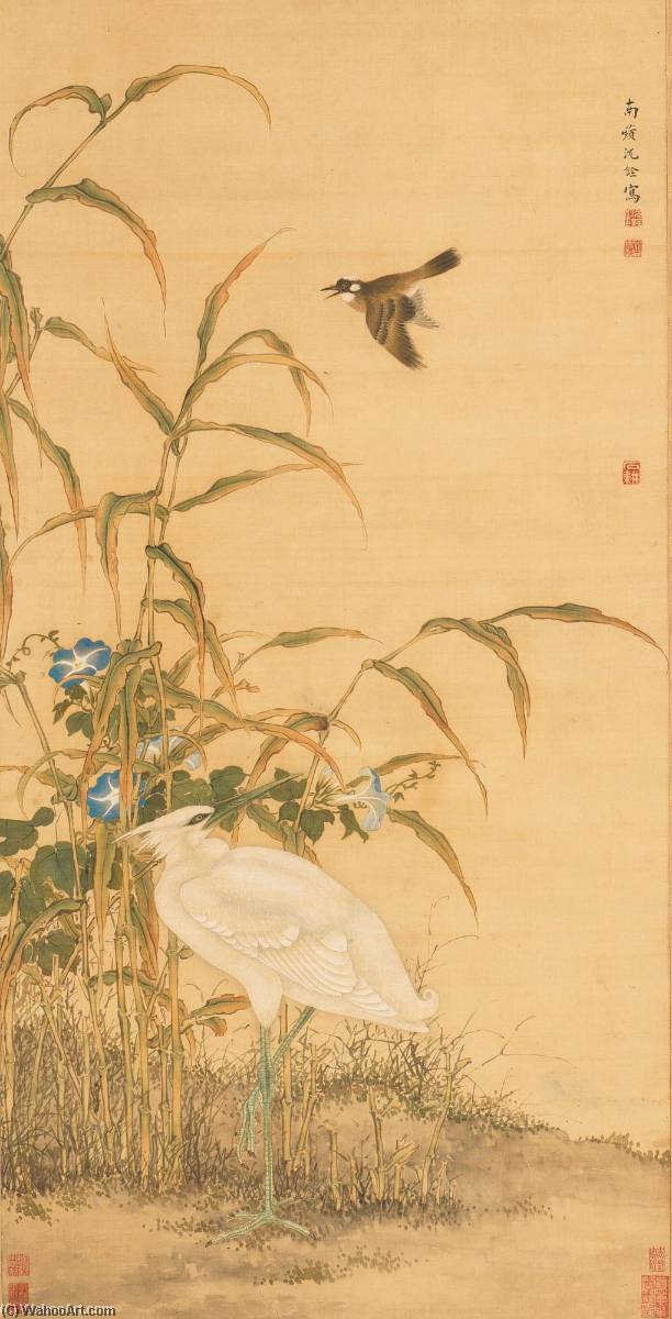 WikiOO.org - Encyclopedia of Fine Arts - Lukisan, Artwork Shen Quan - WHITE HERON