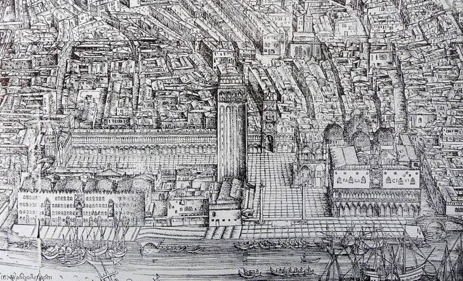 Wikioo.org - The Encyclopedia of Fine Arts - Painting, Artwork by Jacopo Barbari - Map of Venedig