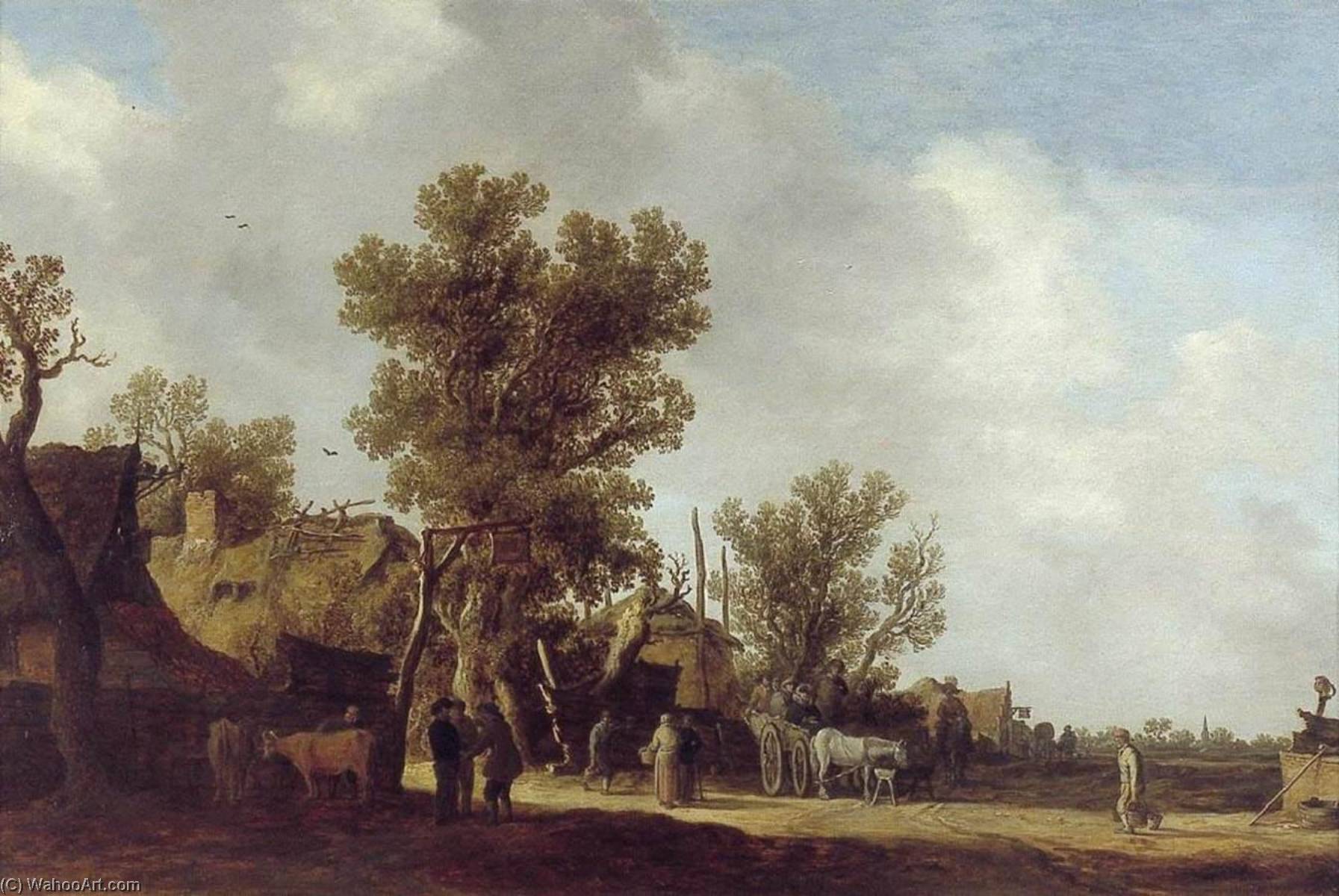 Wikioo.org - The Encyclopedia of Fine Arts - Painting, Artwork by Pieter De Neyn - Farm Houses on Country Road