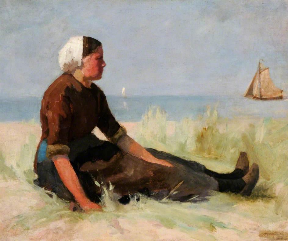 WikiOO.org - Encyclopedia of Fine Arts - Lukisan, Artwork Hendrik Willem Mesdag - A Fisher Girl