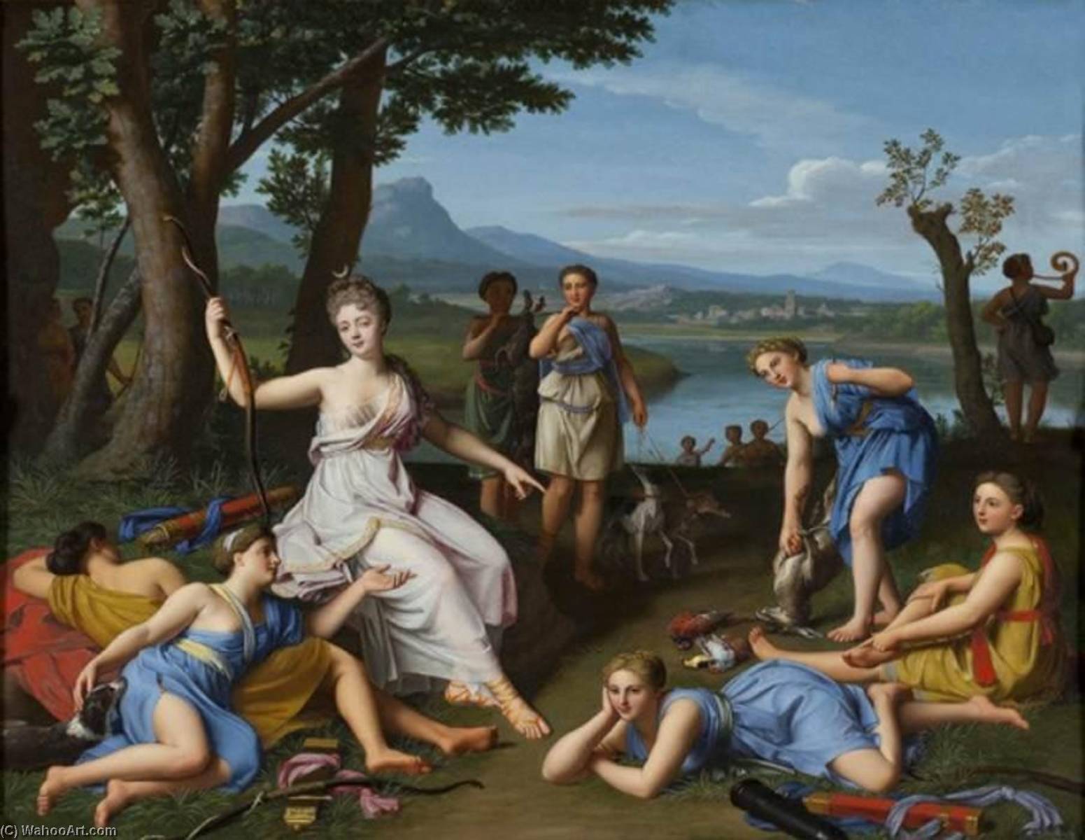 Wikioo.org - The Encyclopedia of Fine Arts - Painting, Artwork by Nicolas Colombel - Diana Returning from the Hunt