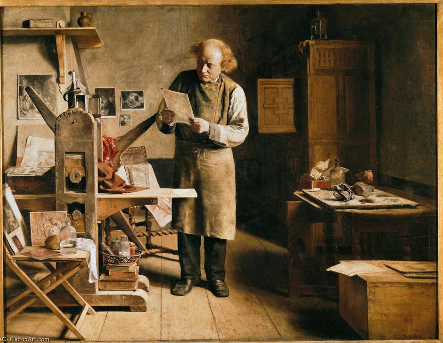 Wikioo.org - The Encyclopedia of Fine Arts - Painting, Artwork by Henri De Braekeleer - The Etcher