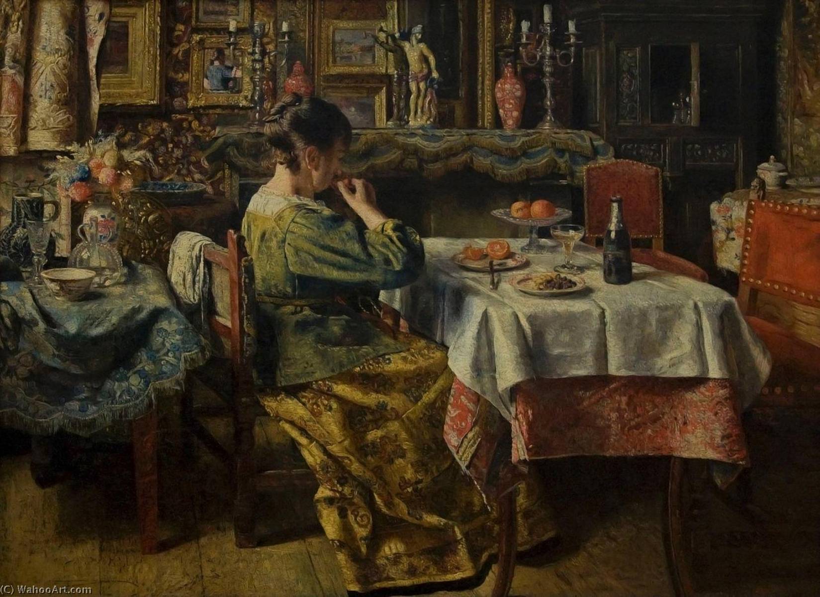 WikiOO.org - Encyclopedia of Fine Arts - Lukisan, Artwork Henri De Braekeleer - The Meal