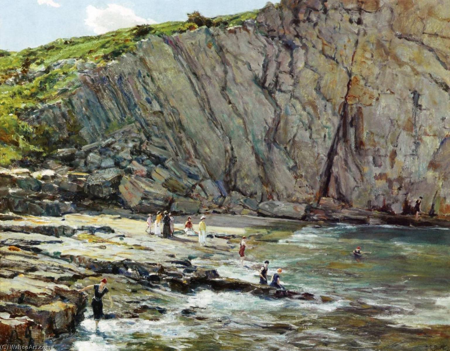 Wikioo.org - The Encyclopedia of Fine Arts - Painting, Artwork by Howard Russell Butler - Maine Cliffs in Sunlight