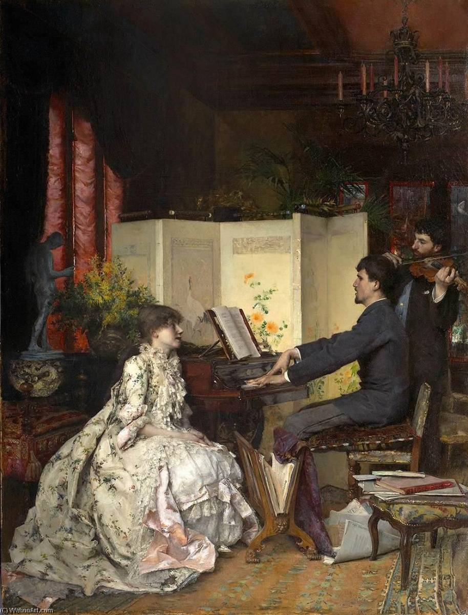 Wikioo.org – L'Encyclopédie des Beaux Arts - Peinture, Oeuvre de Pascal-Adolphe-Jean Dagnan-Bouveret - Peu Concert