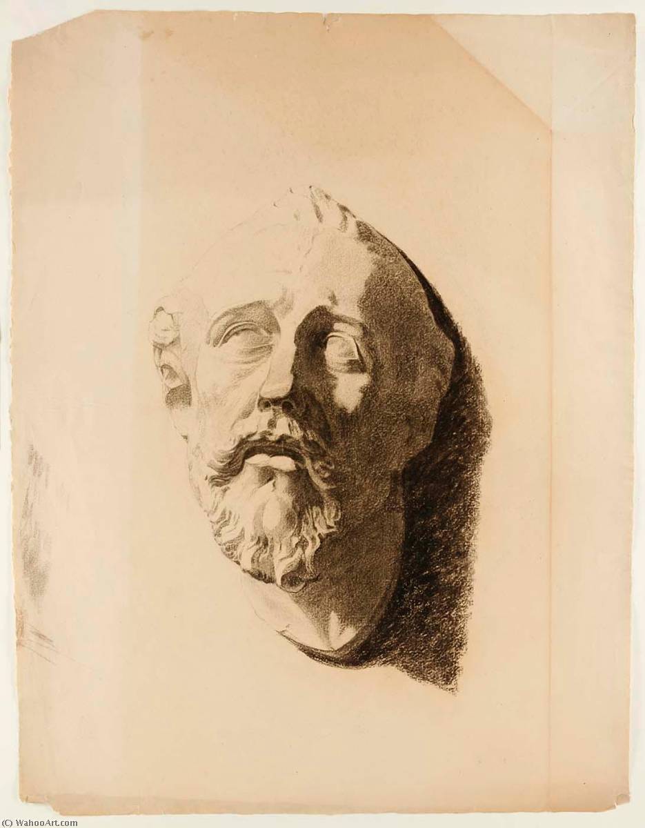 Wikioo.org - The Encyclopedia of Fine Arts - Painting, Artwork by Howard Russell Butler - Drawing of Cast of Male Head