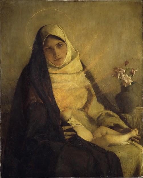 Wikioo.org - The Encyclopedia of Fine Arts - Painting, Artwork by Pascal-Adolphe-Jean Dagnan-Bouveret - Madonna of the Rose