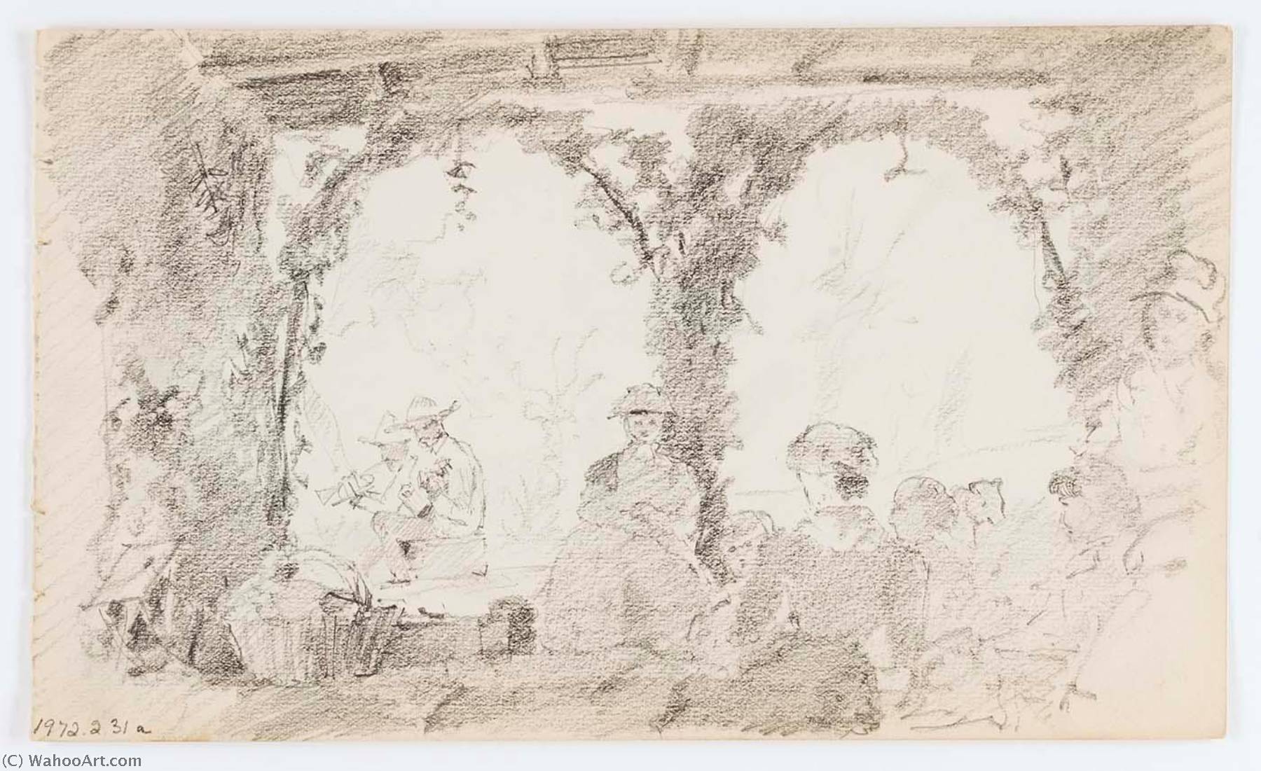 WikiOO.org - Encyclopedia of Fine Arts - Maleri, Artwork Howard Russell Butler - Untitled (Seated Figures and Musicians)