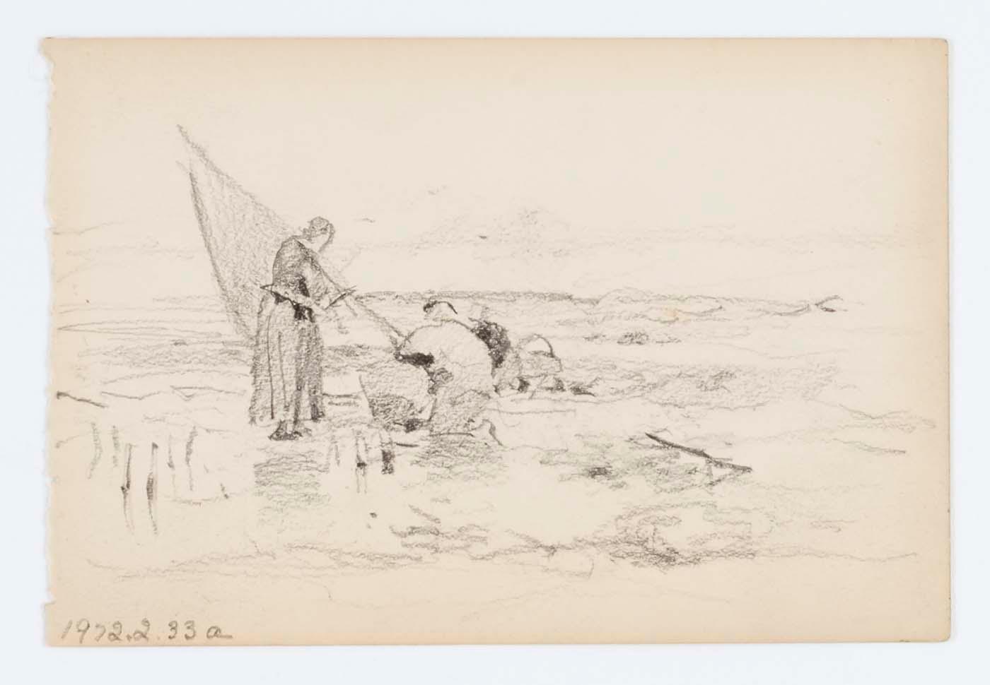 Wikioo.org - สารานุกรมวิจิตรศิลป์ - จิตรกรรม Howard Russell Butler - Untitled (Two Figures near a Boat)