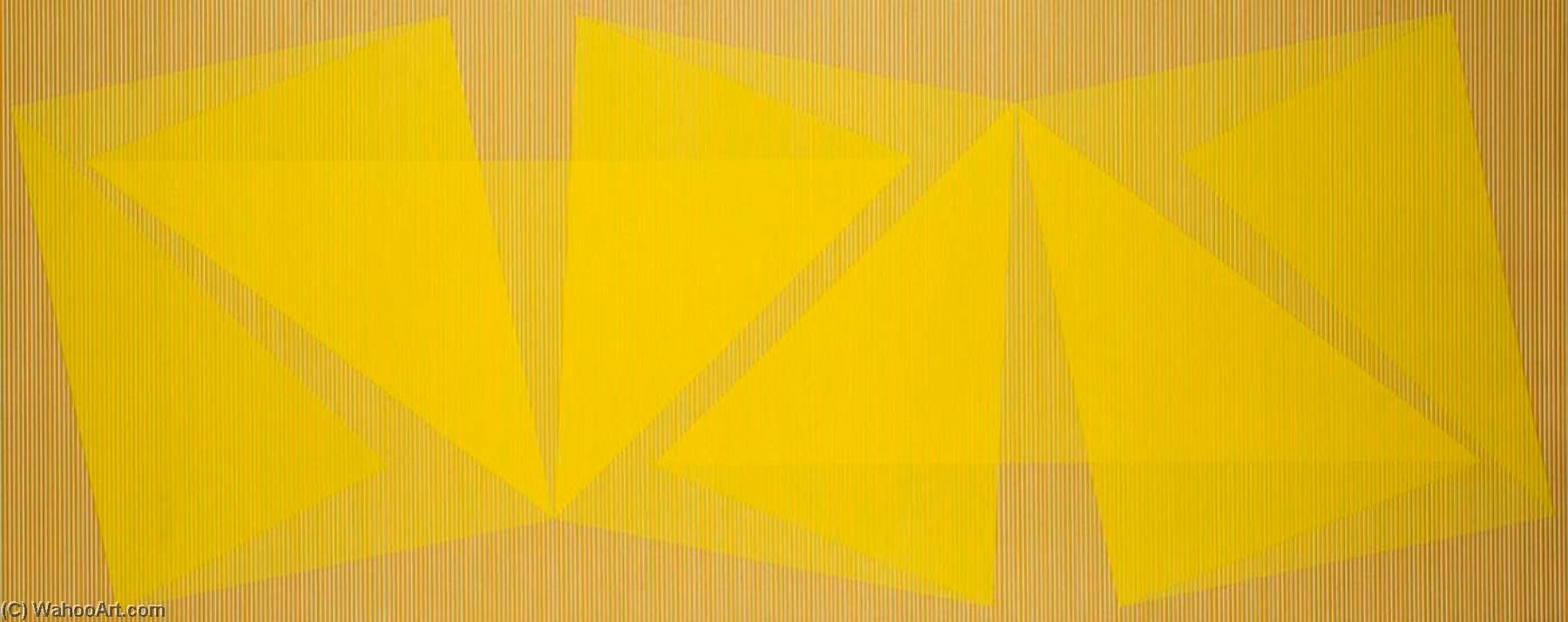 Wikioo.org - The Encyclopedia of Fine Arts - Painting, Artwork by Julian Stanczak - Rectangular Fold in Yellow