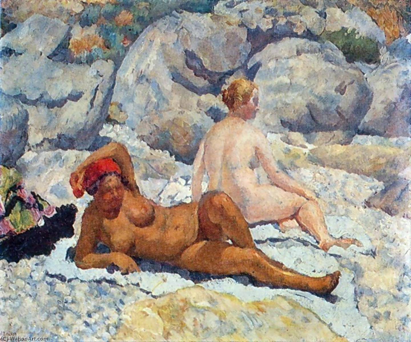 Wikioo.org - The Encyclopedia of Fine Arts - Painting, Artwork by Ilya Ivanovich Mashkov - Gurzuf. Women's beach