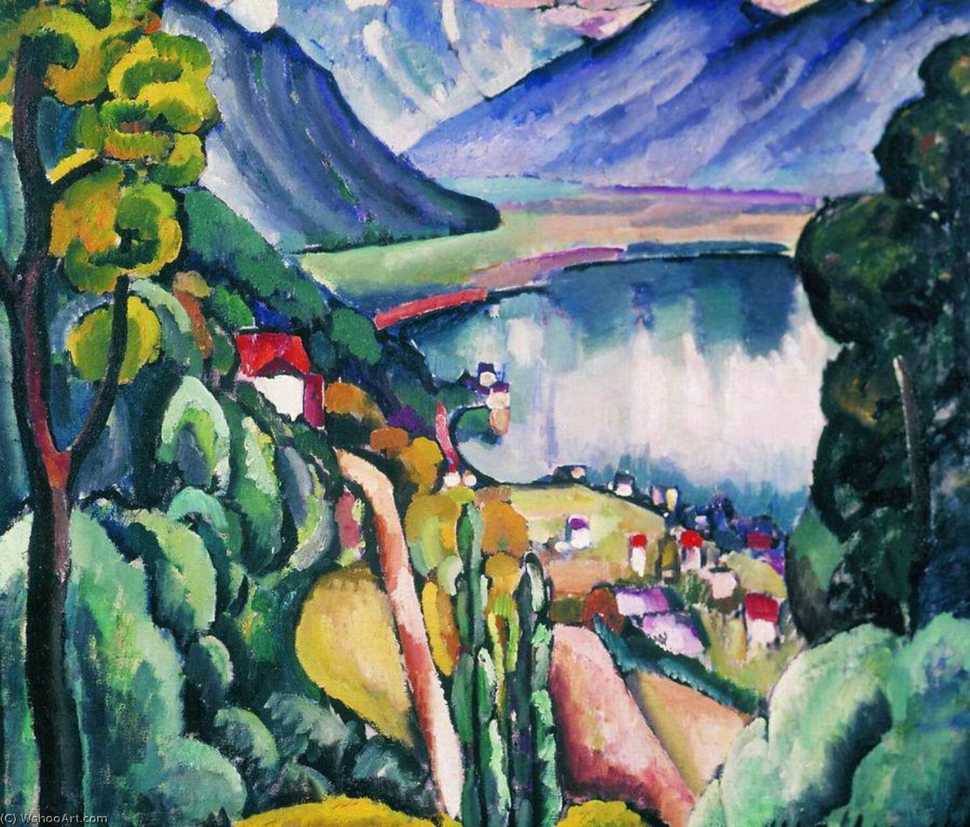 Wikioo.org - The Encyclopedia of Fine Arts - Painting, Artwork by Ilya Ivanovich Mashkov - Geneva Lake