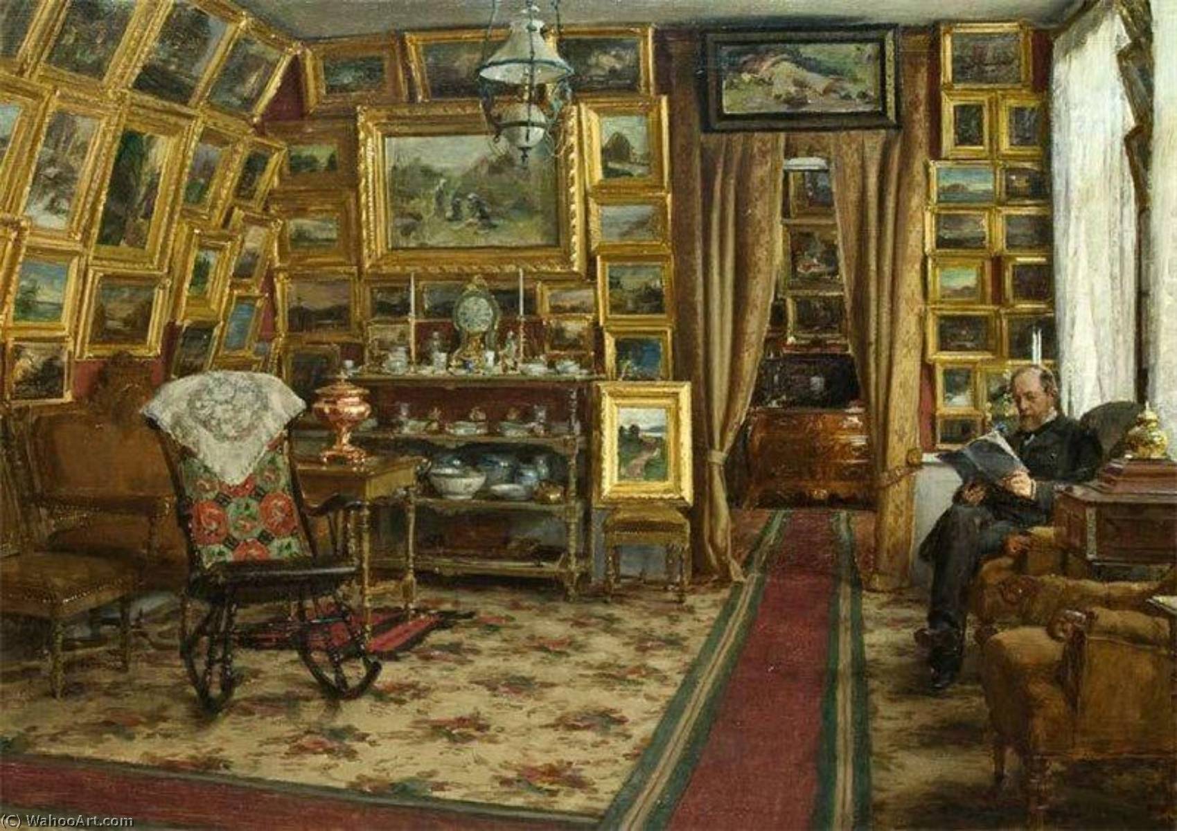 Wikioo.org - The Encyclopedia of Fine Arts - Painting, Artwork by Johan Krouthén - The Library