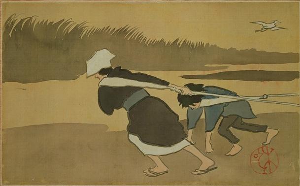 WikiOO.org – 美術百科全書 - 繪畫，作品 Asai Chū - 拉 船