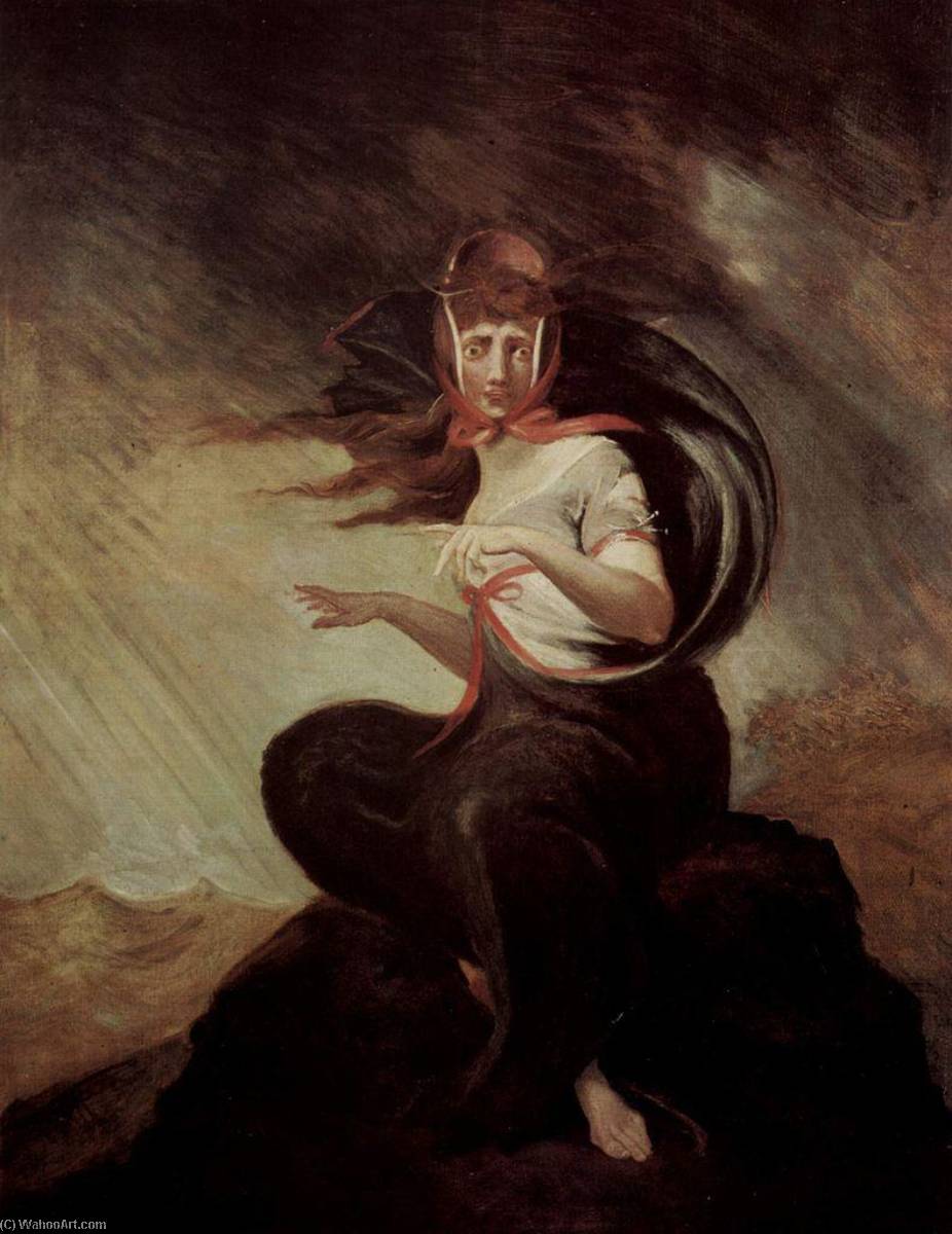 WikiOO.org - Enciclopédia das Belas Artes - Pintura, Arte por Henry Fuseli (Johann Heinrich Füssli) - The insane Kate