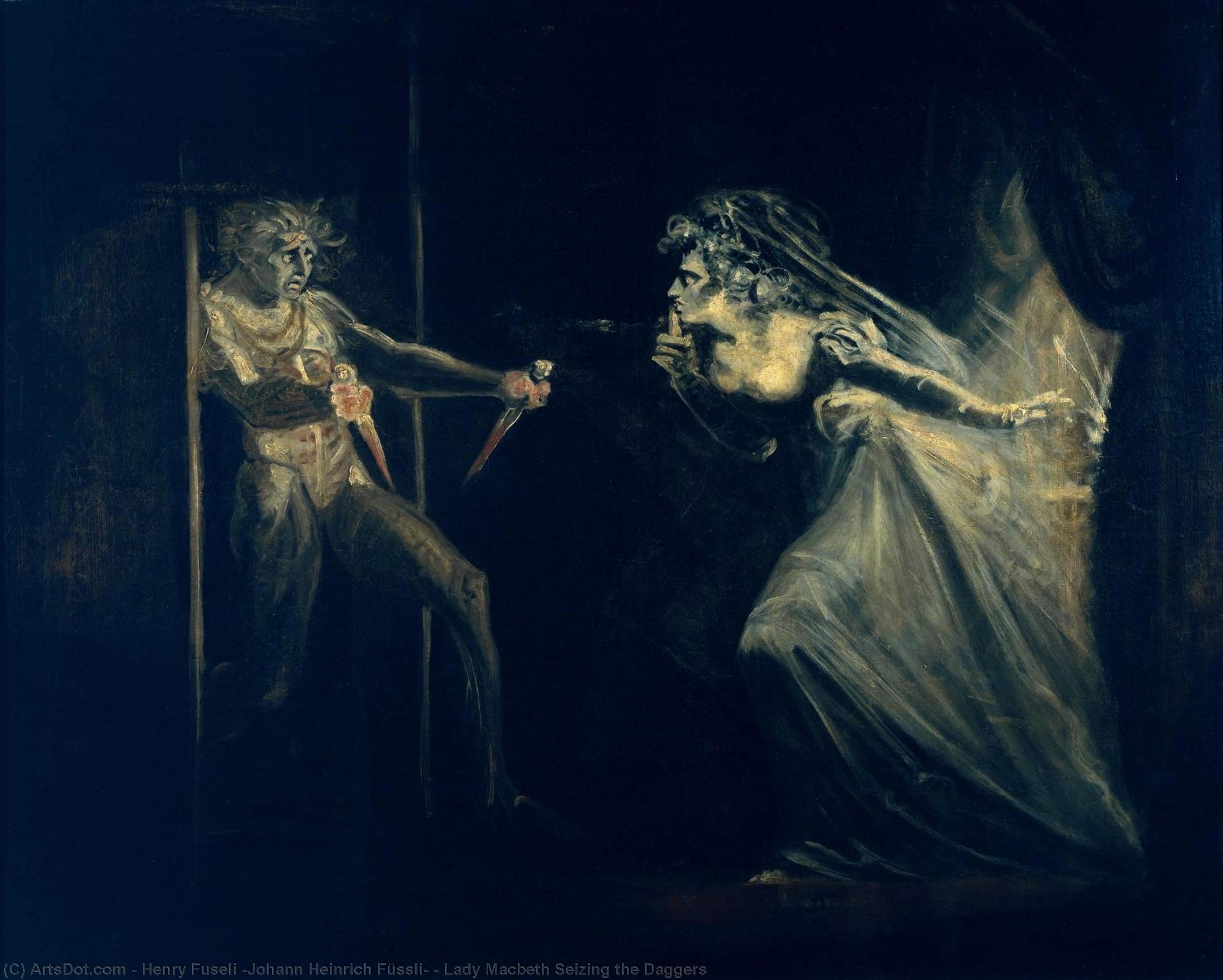 Wikioo.org - Bách khoa toàn thư về mỹ thuật - Vẽ tranh, Tác phẩm nghệ thuật Henry Fuseli (Johann Heinrich Füssli) - Lady Macbeth Seizing the Daggers