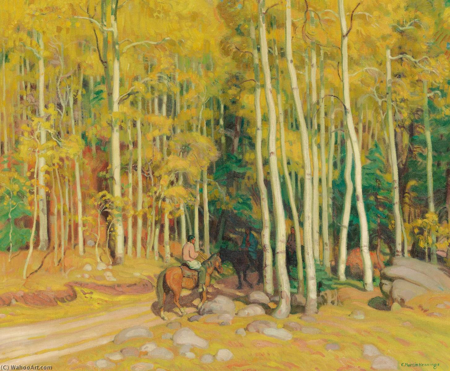 WikiOO.org - دایره المعارف هنرهای زیبا - نقاشی، آثار هنری Ernest Martin Hennings - Along the Canyon Road