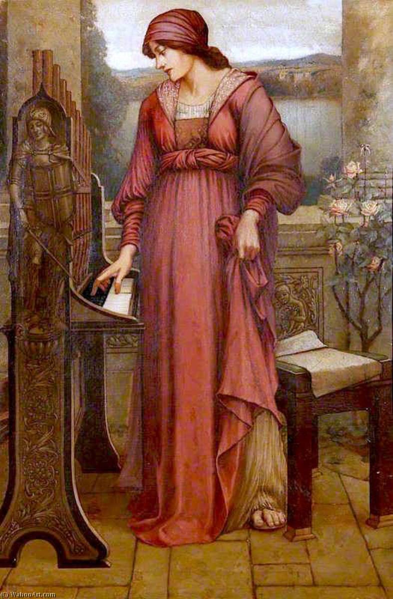 Wikioo.org - The Encyclopedia of Fine Arts - Painting, Artwork by Evelyn (Pickering) De Morgan - 'Music Sweet Music' (Saint Cecilia)