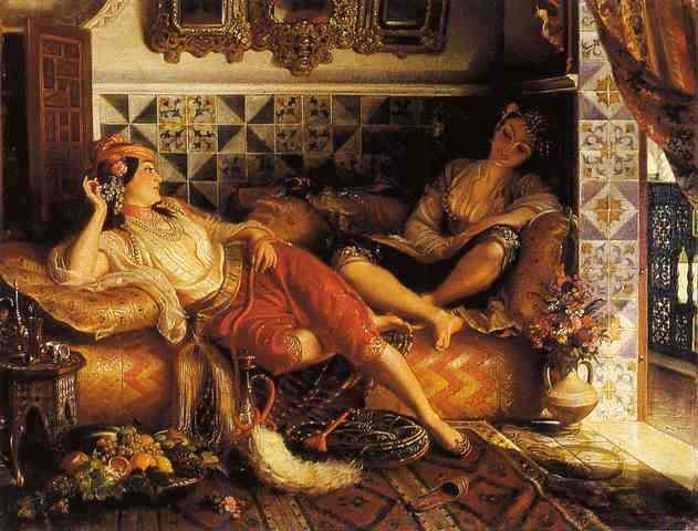 Wikioo.org - The Encyclopedia of Fine Arts - Painting, Artwork by Henri Félix Emmanuel Philippoteaux - English Women of Algeria ქართული ალჟირელი ქალები