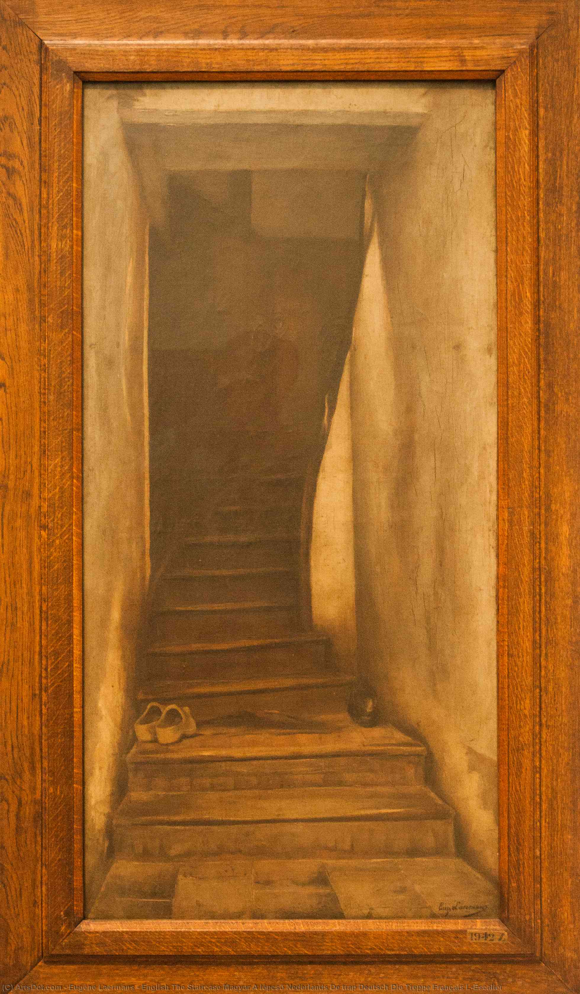 WikiOO.org - 百科事典 - 絵画、アートワーク Eugène Laermans - 英語 ザー staircase マジャール レクシエ ネーデルランド デ トラップ ドイチュ 死にます 階段現象 フランセ L'Escalier