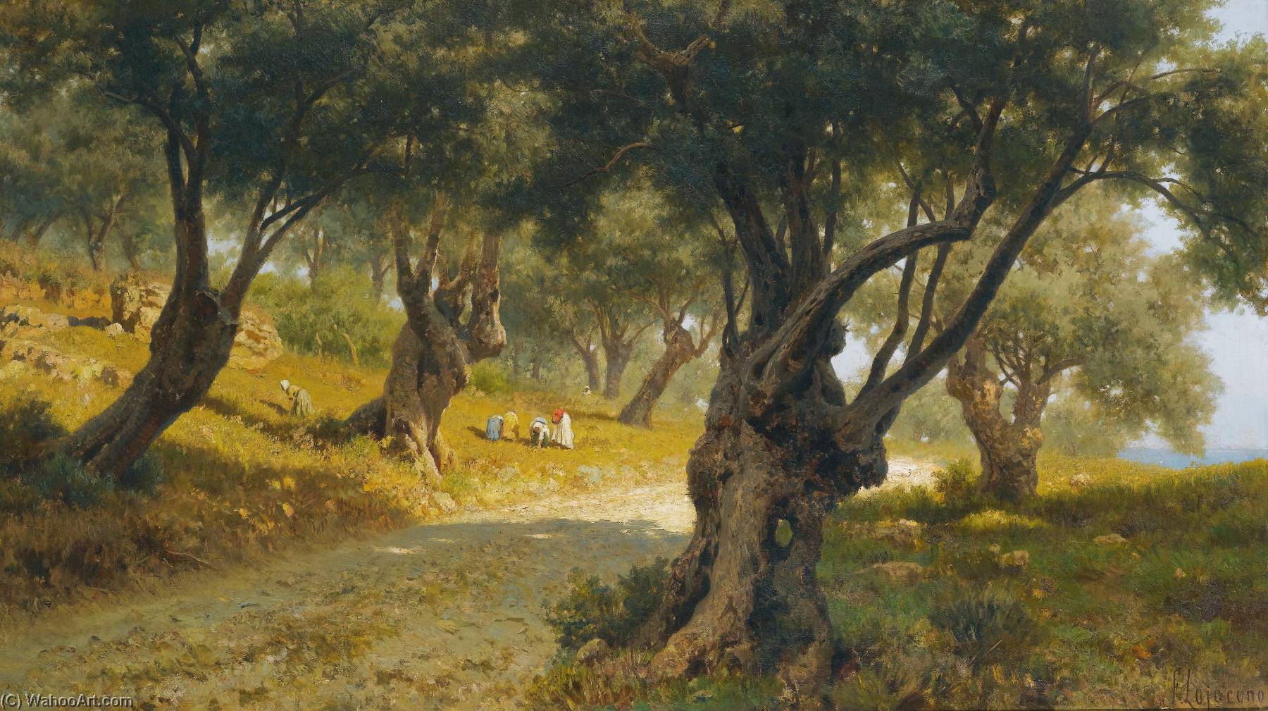 Wikioo.org - The Encyclopedia of Fine Arts - Painting, Artwork by Francesco Lojacono - The Olive Grove, Palermo