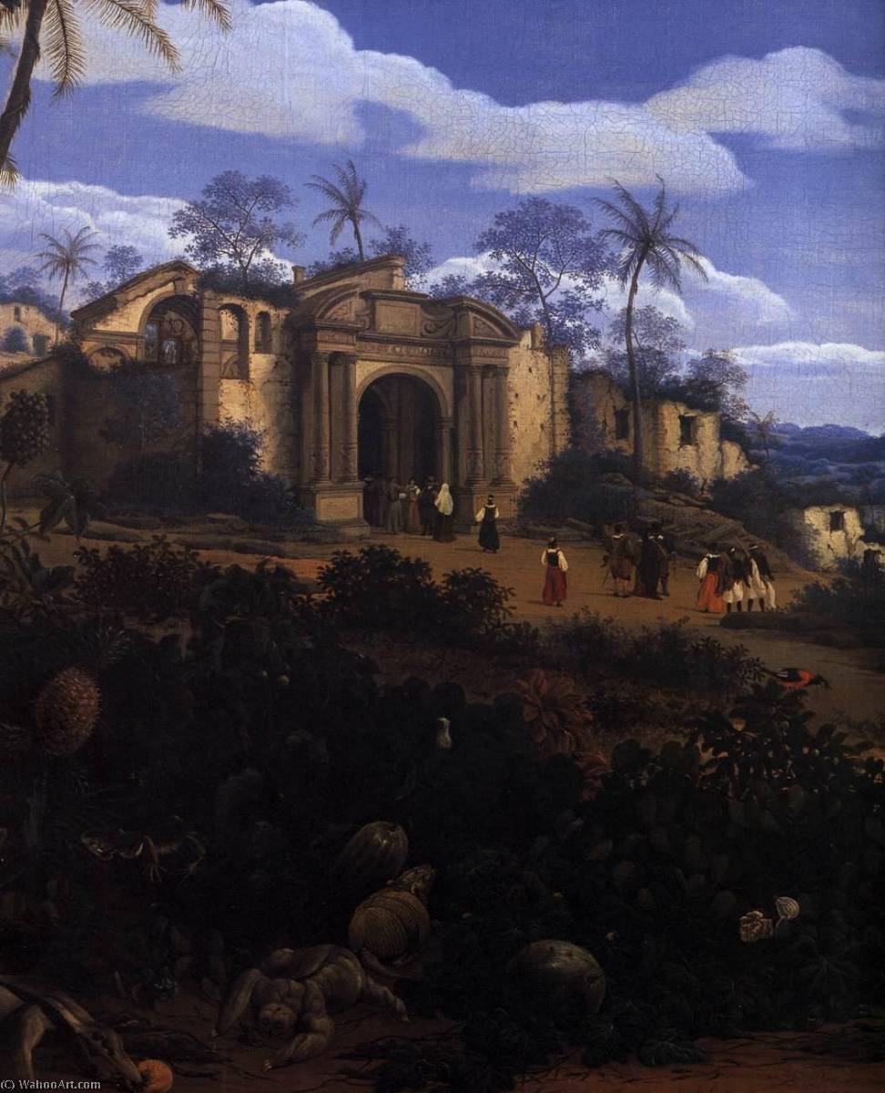 Wikioo.org - The Encyclopedia of Fine Arts - Painting, Artwork by Frans Jansz Post - View of Olinda, Brazil (detail)