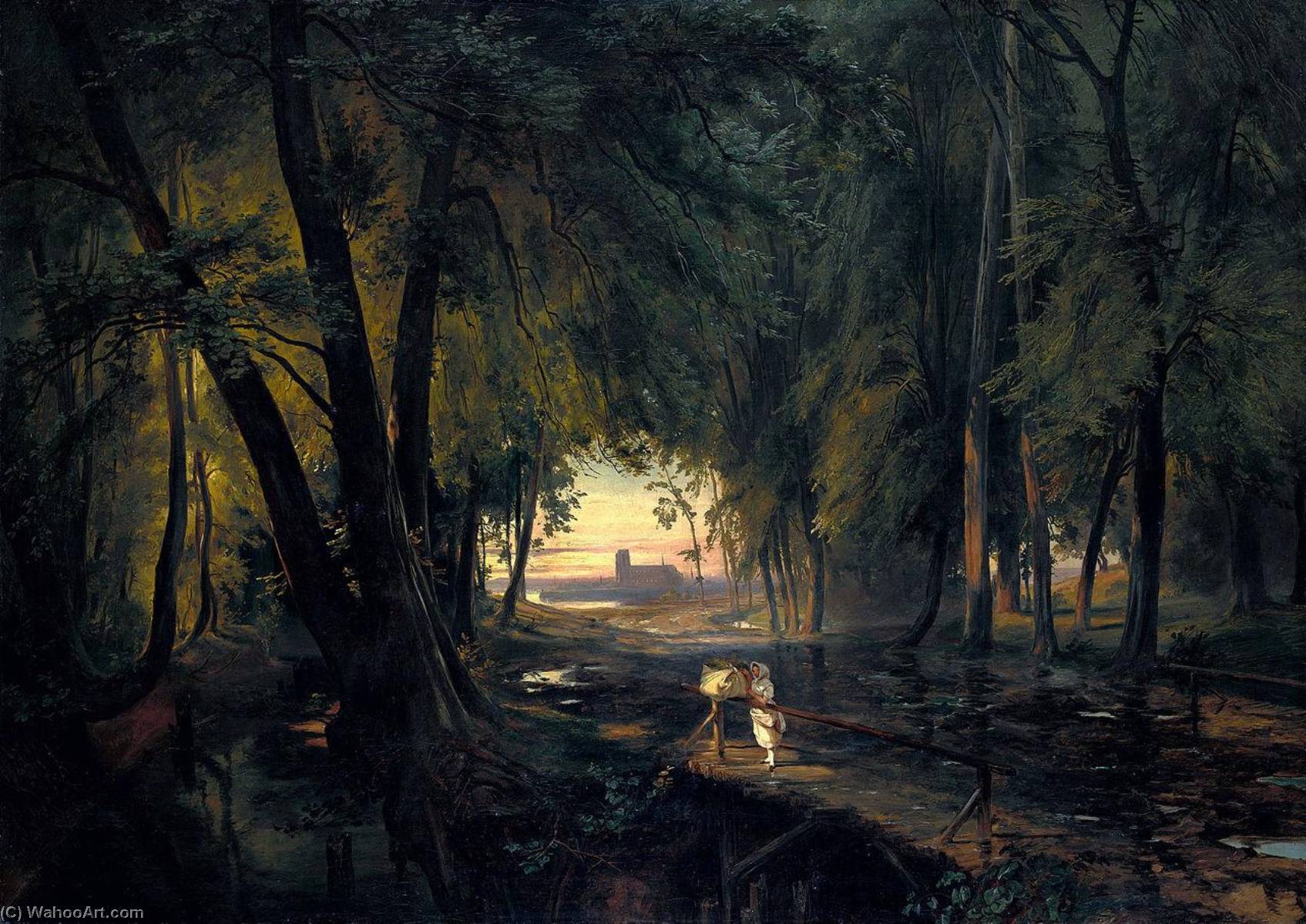 Wikioo.org - The Encyclopedia of Fine Arts - Painting, Artwork by Karl Blechen - Forest path near Spandau