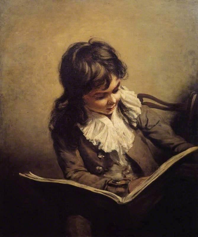 Wikioo.org - The Encyclopedia of Fine Arts - Painting, Artwork by Ramsay Richard Reinagle - A Boy Reading