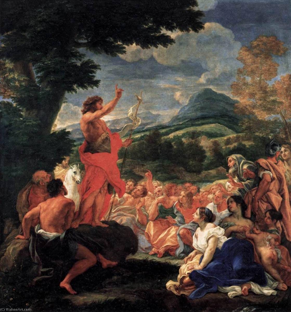 Wikioo.org - สารานุกรมวิจิตรศิลป์ - จิตรกรรม Giovanni Battista Gaulli (Baciccio) - The Preaching of St John the Baptist