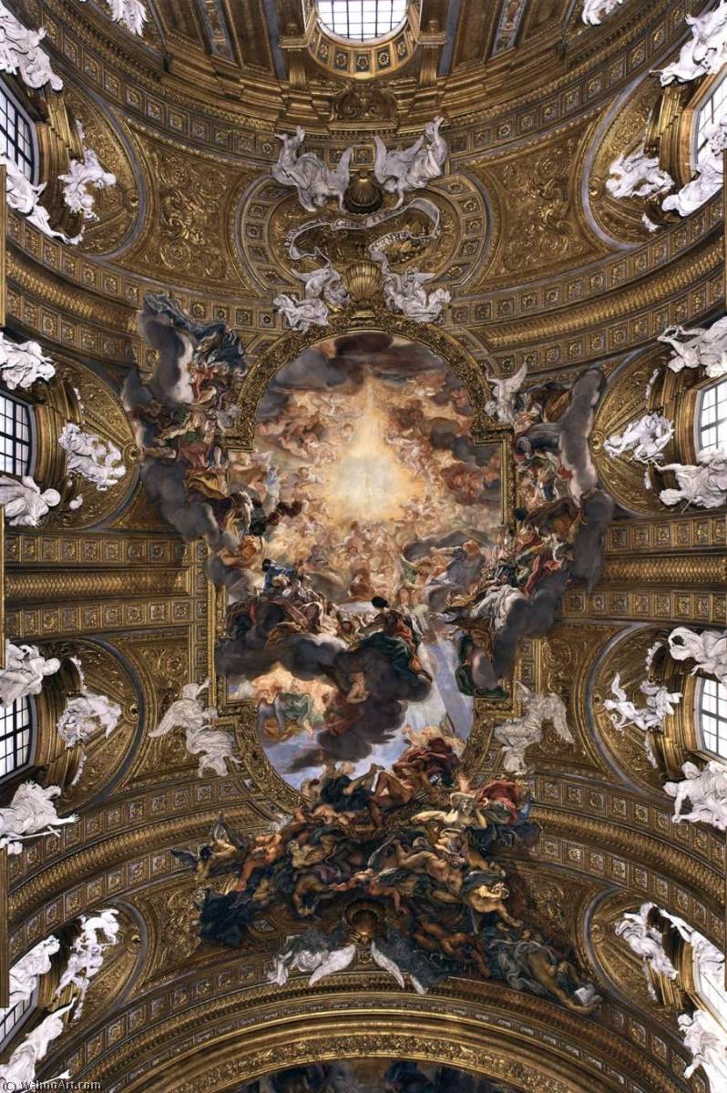 Wikioo.org - Bách khoa toàn thư về mỹ thuật - Vẽ tranh, Tác phẩm nghệ thuật Giovanni Battista Gaulli (Baciccio) - Nave vault