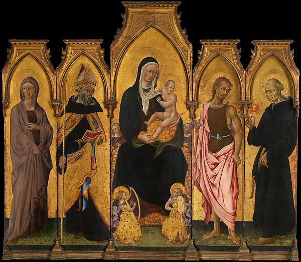 Wikioo.org - The Encyclopedia of Fine Arts - Painting, Artwork by Giovanni Di Paolo Di Grazia - Madonna and Child with Saints