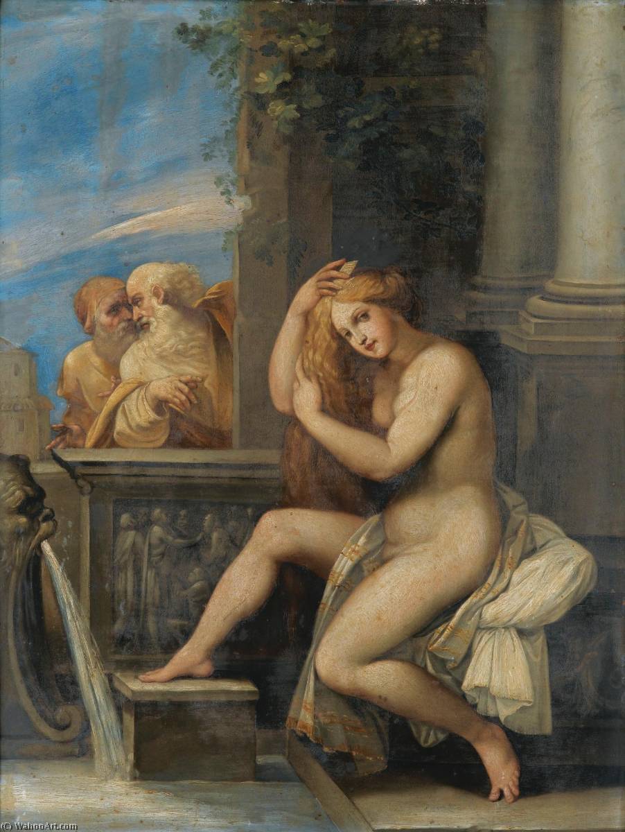 Wikioo.org - The Encyclopedia of Fine Arts - Painting, Artwork by Guiseppe Cesari Dit Le Cavalier D'arpin - Suzanne et les vieillards