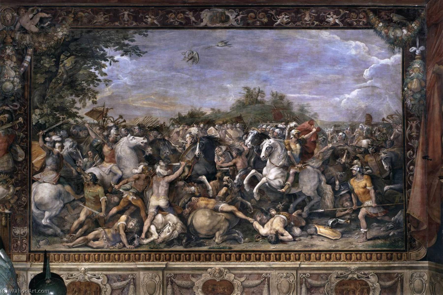 WikiOO.org - Encyclopedia of Fine Arts - Maleri, Artwork Guiseppe Cesari Dit Le Cavalier D'arpin - Battle of Tullius Hostilius against the Veii