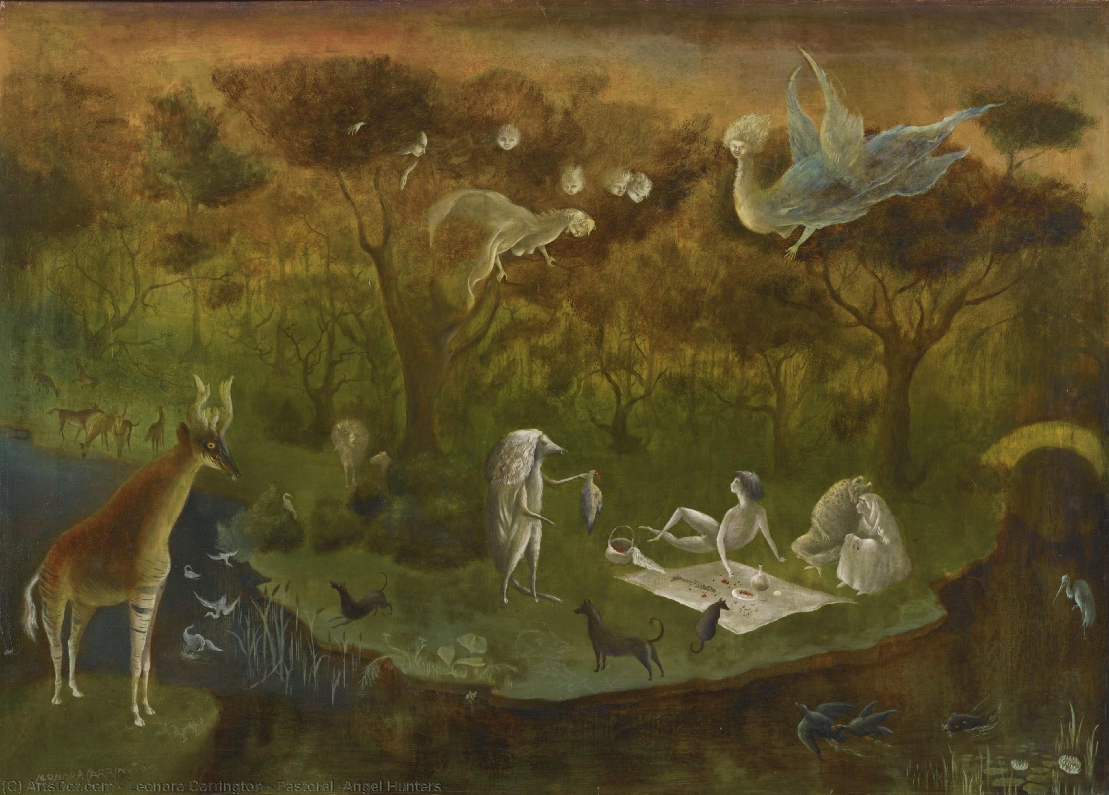 Wikioo.org - The Encyclopedia of Fine Arts - Painting, Artwork by Leonora Carrington - Pastoral (Angel Hunters)