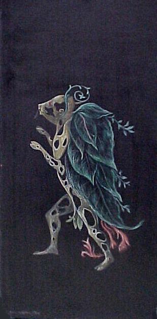 Wikioo.org - The Encyclopedia of Fine Arts - Painting, Artwork by Leonora Carrington - Costume design for the play Penelope Fantastic Figure with Leaves