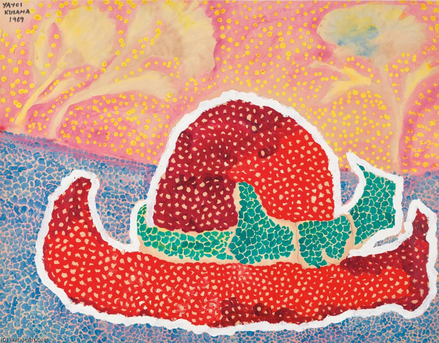 WikiOO.org - אנציקלופדיה לאמנויות יפות - ציור, יצירות אמנות Yayoi Kusama - Hat Left Behind in the Field