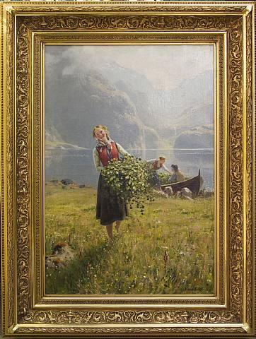 Wikioo.org - Die Enzyklopädie bildender Kunst - Malerei, Kunstwerk von Hans Andreas Dahl - Ein sommertag durch ein Norweger fjord