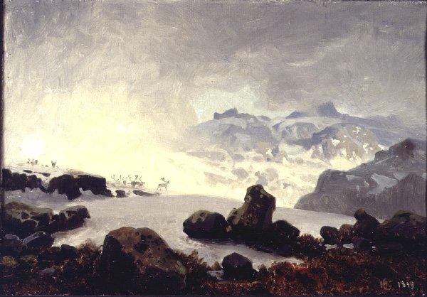 WikiOO.org - אנציקלופדיה לאמנויות יפות - ציור, יצירות אמנות Hans Fredrik Gude - From the mountains
